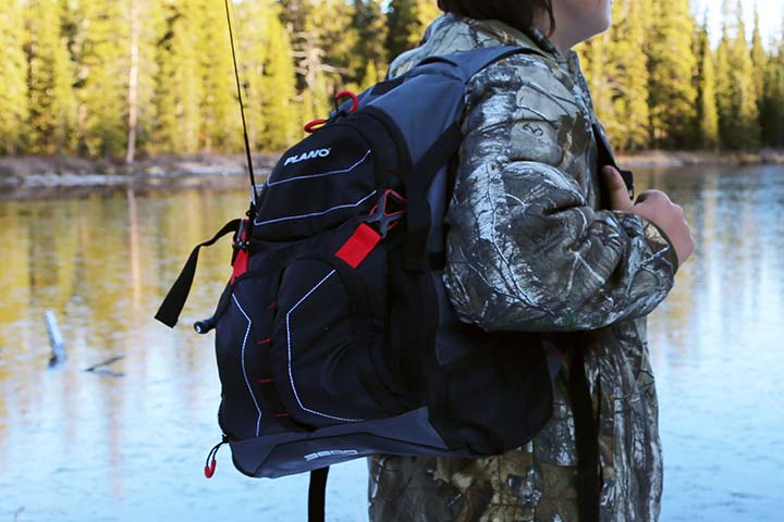 Front of Plano 3600 Fishing Backpack