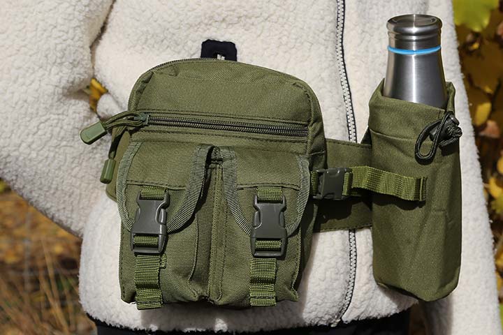 hiking outdoor waist belt pack water bottle holder tactical