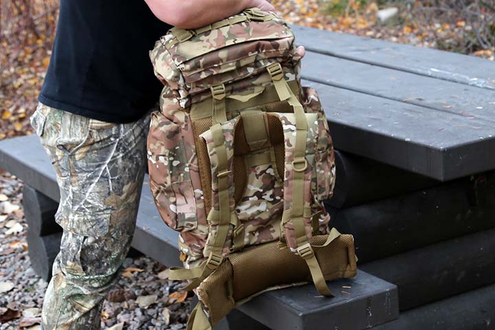 wood forest camo tactical military large backpack outdoor