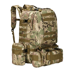 tactical molle 4 in 1 backpack with waist belt multi camo